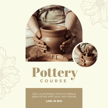 Ontwerpsjabloon van Instagram van Creative Pottery Workshop-advertentie met Potter