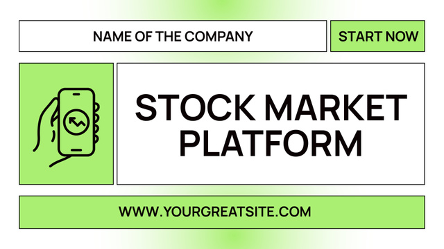 Stock Market Platform for Smartphones Presentation Wide tervezősablon