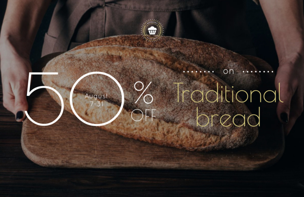 Ontwerpsjabloon van Flyer 5.5x8.5in Horizontal van Traditional Homemade Bread Sale
