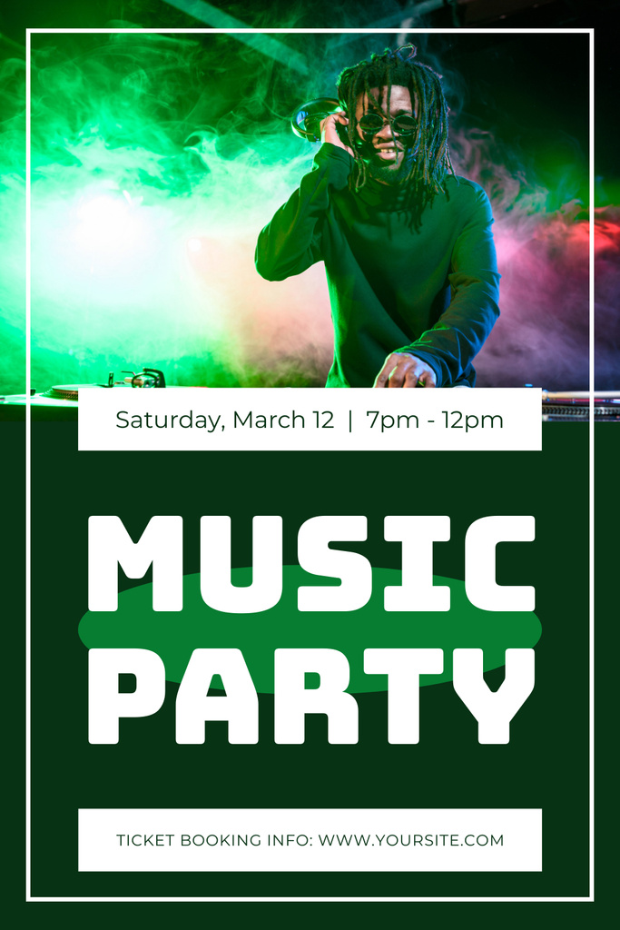 Plantilla de diseño de Awesome Music Party With DJ And Fume Pinterest 