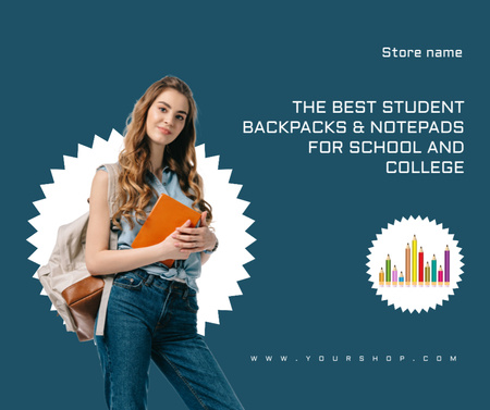 Best Backpack Offer for Students Facebook Design Template
