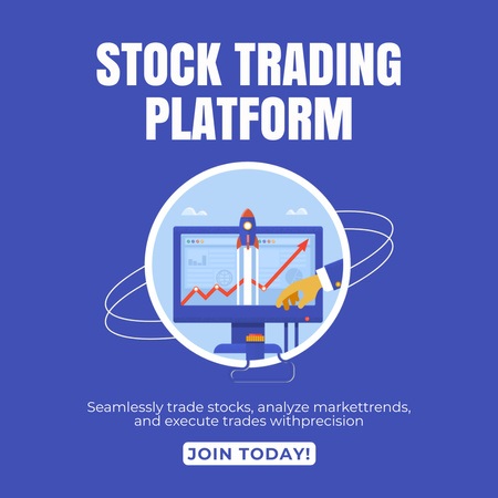 Innovative Platform Offer for Stock Trading Animated Post Design Template
