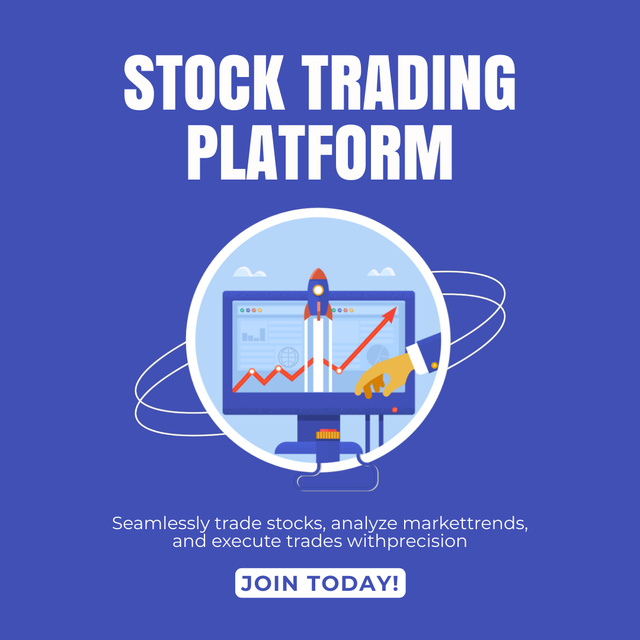Innovative Platform Offer for Stock Trading Animated Postデザインテンプレート