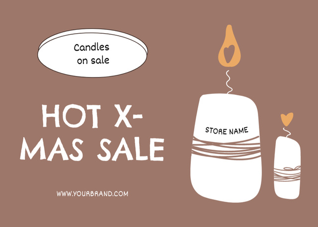 Ontwerpsjabloon van Postcard 5x7in van Christmas In July And Holiday Candles Clearance Offer