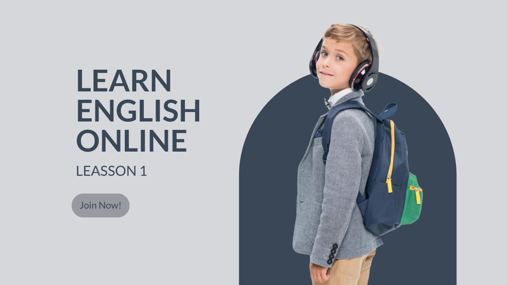 Szablon projektu Online English Classes for Kids Youtube Thumbnail