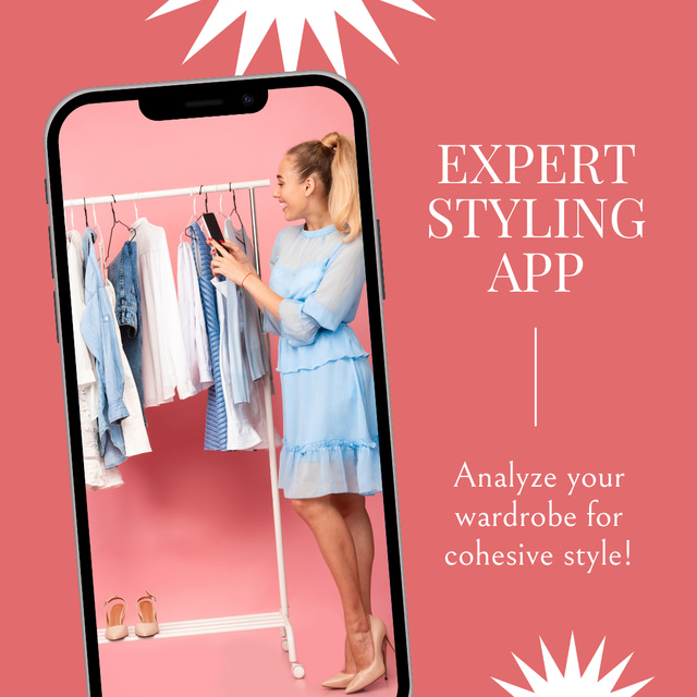 Outfits Styling Application For Mobile Phones With Friendly Interface Animated Post Πρότυπο σχεδίασης