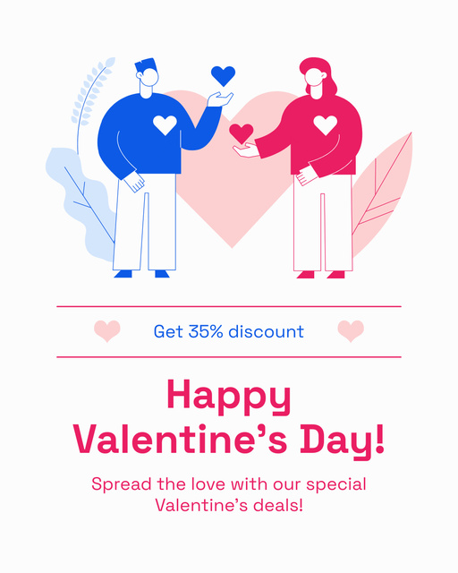 Designvorlage Special Deals on Valentine's Day für Instagram Post Vertical