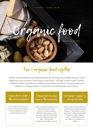 Top Organic Food Myths Newsletter Design Template