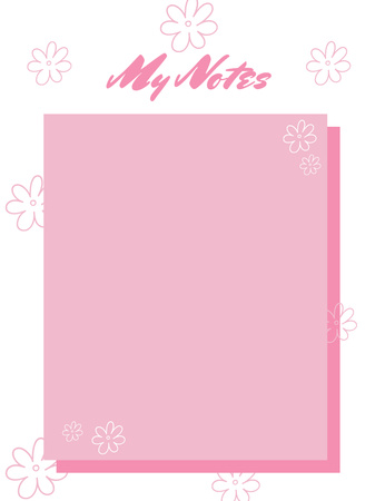 Sweet Pink Weekly Notepad 107x139mm Design Template