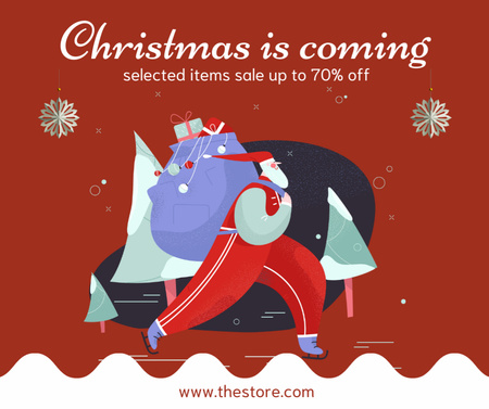 Template di design Christmas Sale Promotion Facebook