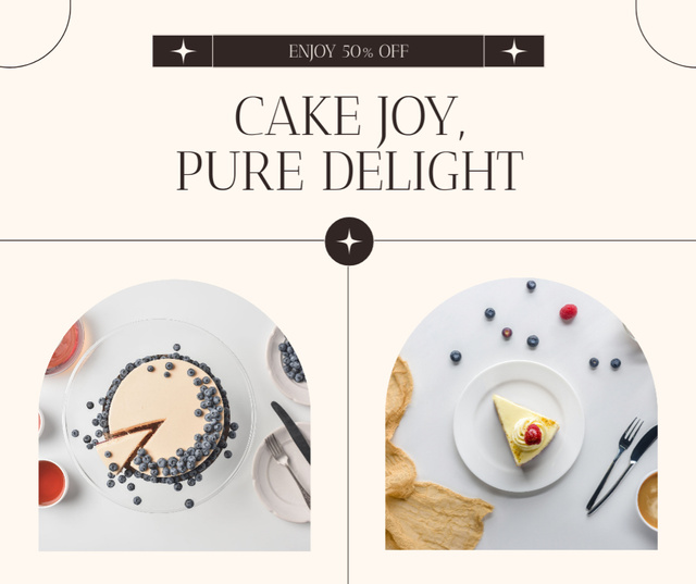 Plantilla de diseño de Cakes of Pure Delight Facebook 