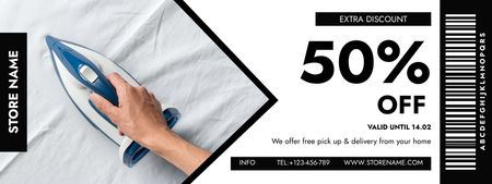 Discount Offer on Dry Cleaning with Ironing Coupon Design Template