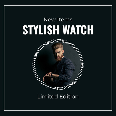 Stylish Men's Watches for Sale Instagram Design Template