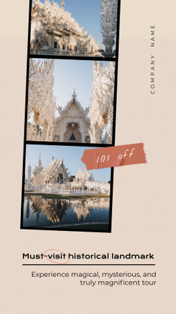 Designvorlage Reiseangebot mit majestätischem Gebäude für Instagram Video Story