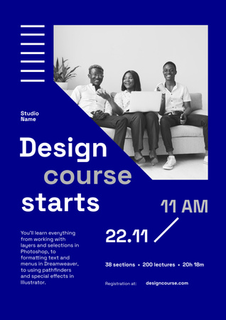 Design Course Announcement Poster Modelo de Design