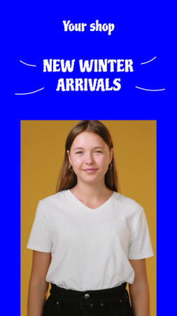 Plantilla de diseño de Anuncio de venta de invierno con chica adolescente alegre TikTok Video 