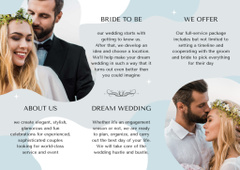 Wedding Agency Ad with Collage of Handsome Bridegroom and Beautiful Bride