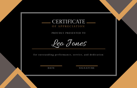 Appreciation for Outstanding Performance and Dedication Certificate 5.5x8.5in Design Template