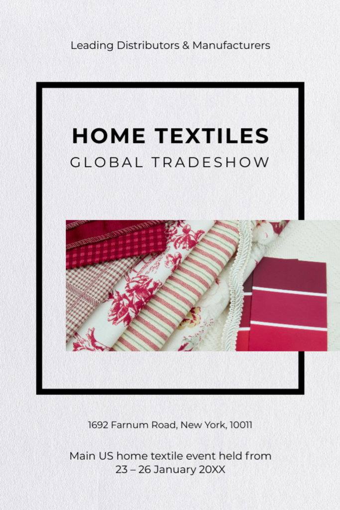 Home Textiles Event Announcement Postcard 4x6in Vertical Modelo de Design