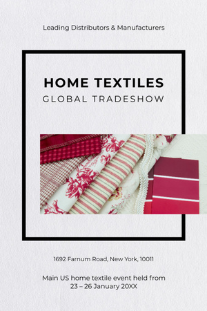 Plantilla de diseño de Home Textiles Event Announcement In White Postcard 4x6in Vertical 
