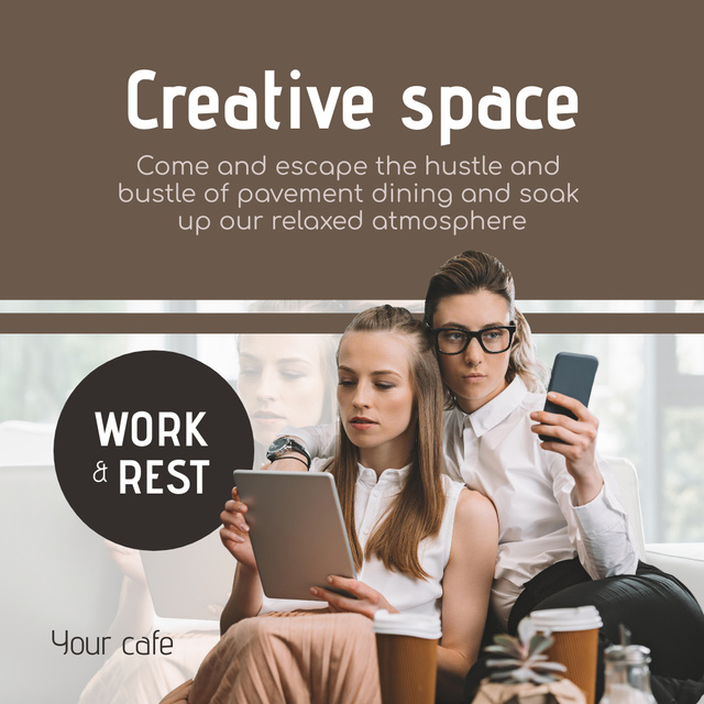 Creative Space for Work and Leisure Instagram Design Template