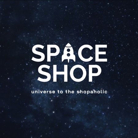 Space Shop Ad with Night Sky Logo Šablona návrhu