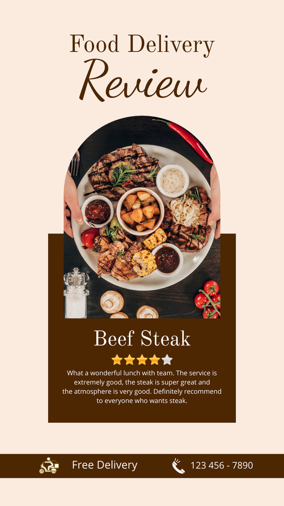 Restaurant And Steak House Ad Instagram Storyデザインテンプレート