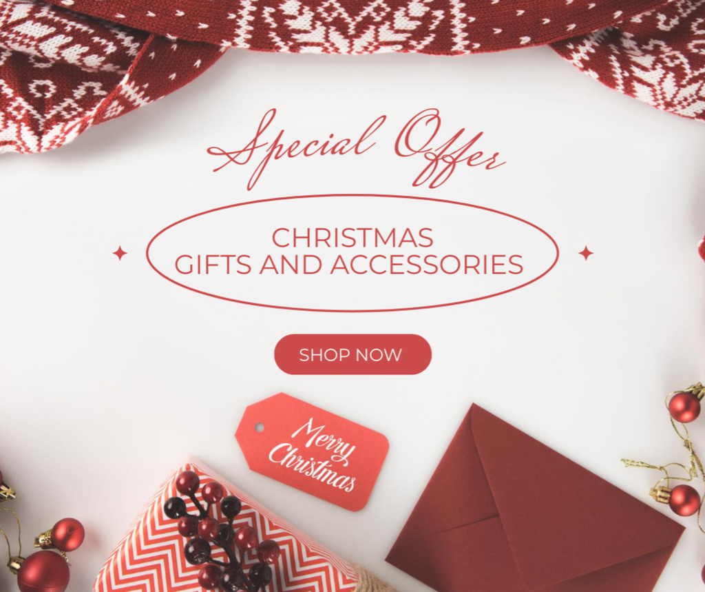 Ontwerpsjabloon van Facebook van Christmas Gifts and Accessories Sale