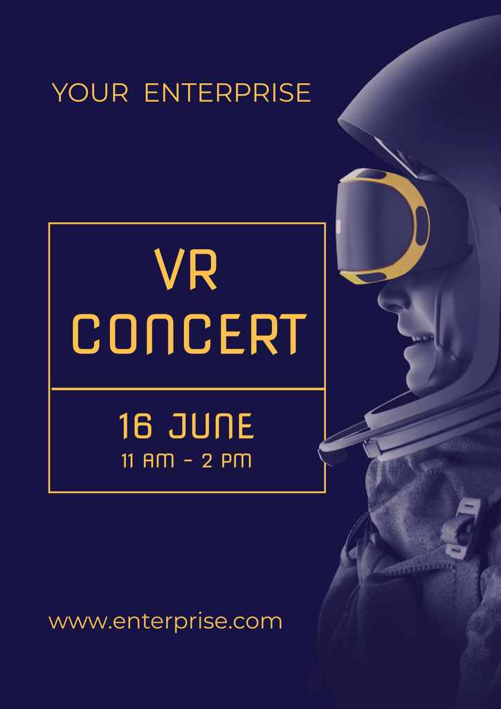 VR Concert Ad on Purple Poster B2 Design Template