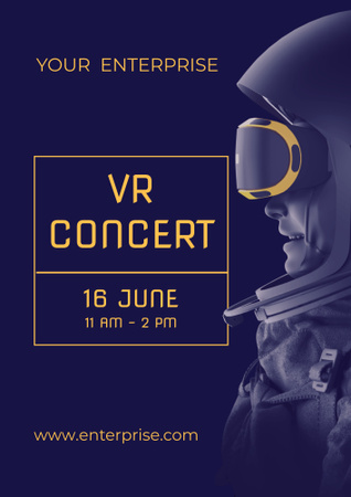 Astronaut in VR Glasses Poster B2 Design Template