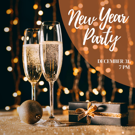 New Year Party Announcement Instagram Tasarım Şablonu