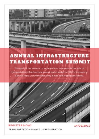 Designvorlage Annual infrastructure transportation summit für Invitation