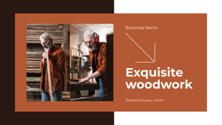 Carpentry and Woodworking Workshop Services Presentation Wide Design Template