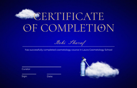 Beauty Course Completion Certificate 5.5x8.5in Design Template
