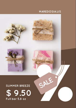 Natural Handmade Soap Shop Sale Flyer A7 Design Template