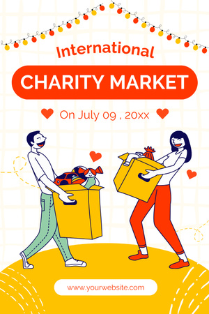 International Charity Market Pinterest Design Template