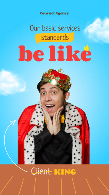 Funny Man in King's Costume Instagram Story – шаблон для дизайну