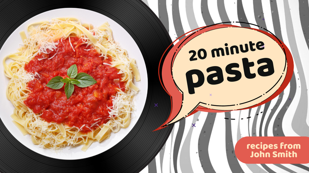 Delicious Pasta with Sauce Youtube Thumbnail tervezősablon
