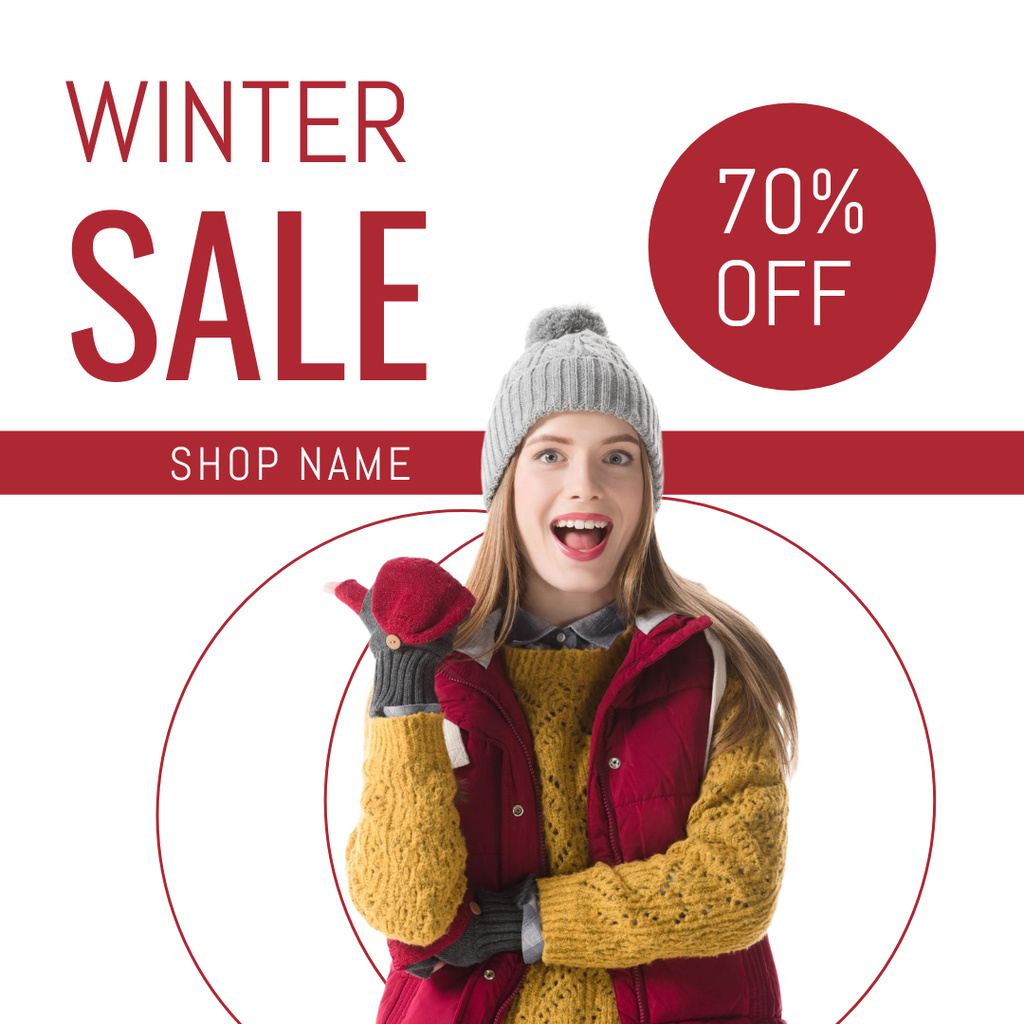 Plantilla de diseño de Women's Winter Clothing Store Ad Instagram 