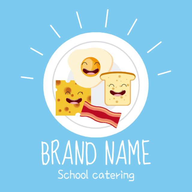 School Food Ad with Funny Sandwiches Animated Logo Design Template