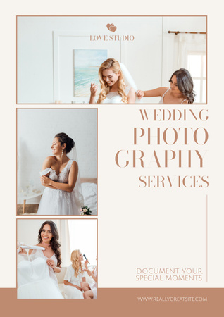 Wedding Photography Services Ad Poster Design Template