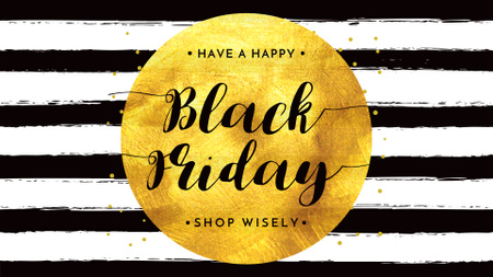 Black Friday Special Offer Announcement With Golden Circle FB event cover Design Template