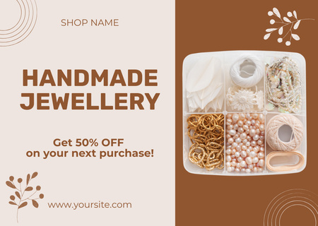 Offer Discounts on Handmade Jewelry Card Design Template