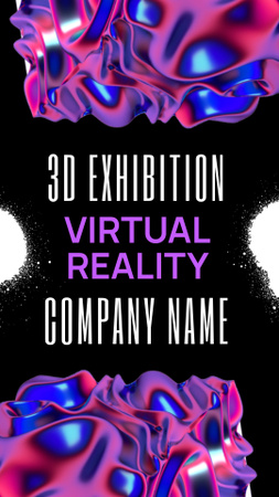 Ontwerpsjabloon van Instagram Video Story van Virtual Exhibition Announcement
