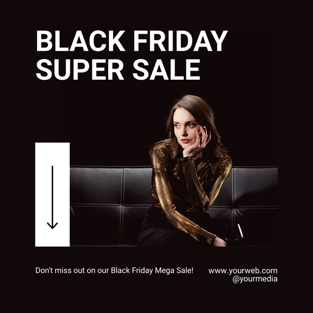 Announcement of Black Friday Super Sale Instagram Πρότυπο σχεδίασης