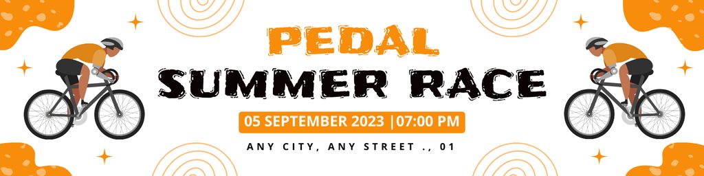 Ontwerpsjabloon van Twitter van Summer Pedal Race Announcement on Orange