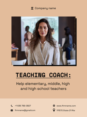 Platilla de diseño Tutor Services Offer with Confident Teacher Poster US