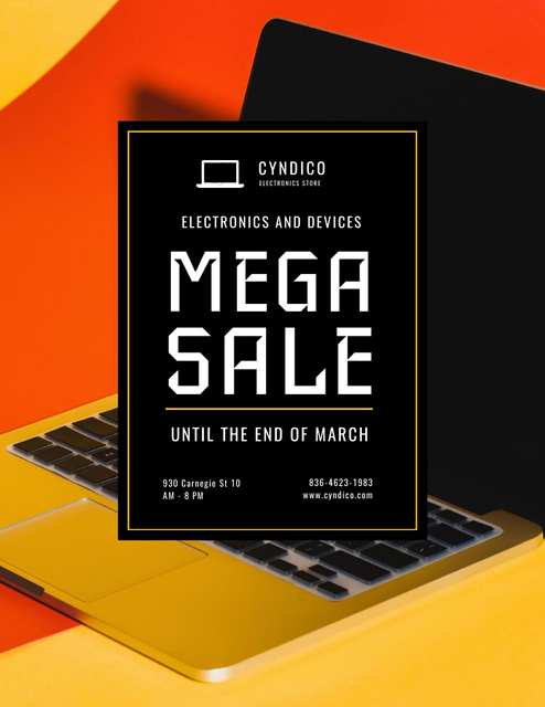 Template di design Special Sale Offer with Laptop Poster 8.5x11in