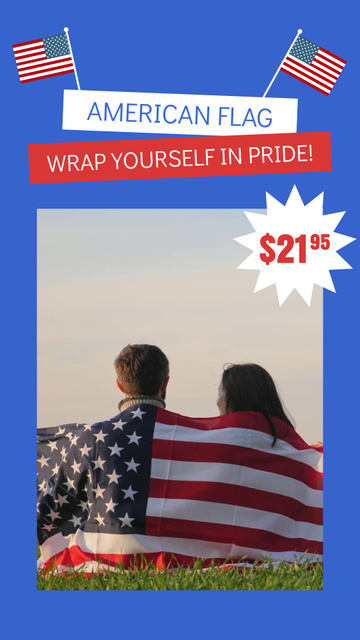 Platilla de diseño Flag Price Offer for American Flag Day TikTok Video