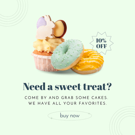 Deliciosos Donuts e Pastéis Instagram Modelo de Design